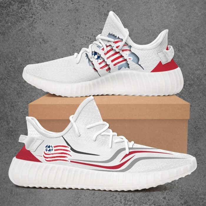 New England Revolution Mls Yeezy White Shoes Sport Sneakers Yeezy Shoes