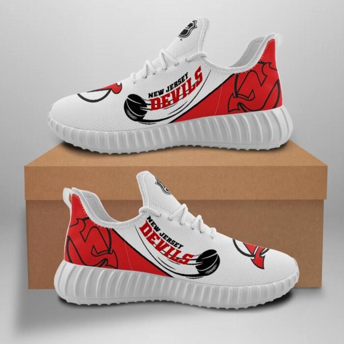 New Jersey Devils Unisex Sneakers New Sneakers Hockey Custom Shoes New Jersey Devils Yeezy Boost