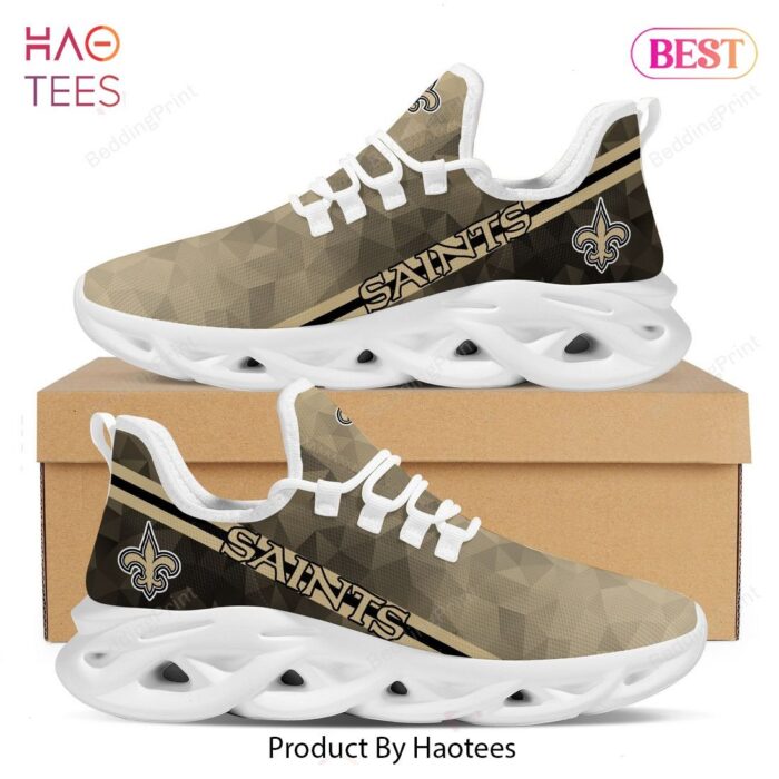 New Orleans Saints NFL Black White Max Soul Shoes