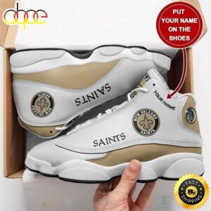 New Orleans Saints NFL Custom Name Air Jordan 13 Shoes