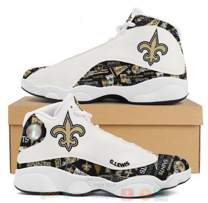 New Orleans Saints Nfl Big Logo Football Team Air Jordan 13 Shoes 2