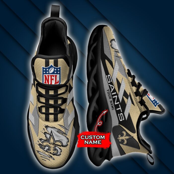 New Orleans Saints Personalized NFL Max Soul Sneaker Ver 1