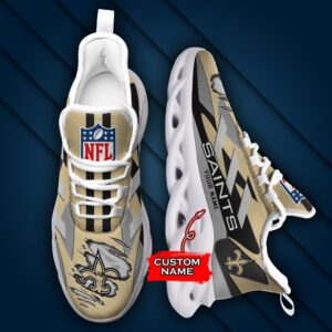 New Orleans Saints Personalized NFL Max Soul Sneaker Ver 1