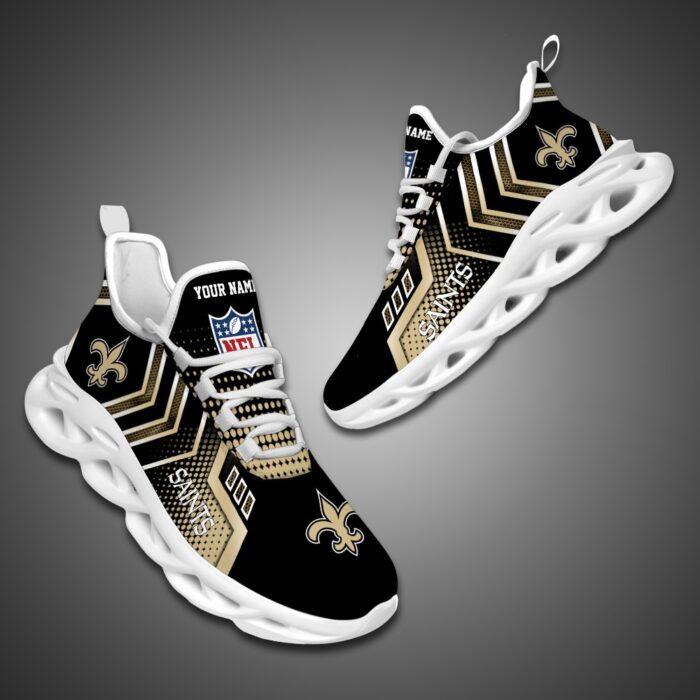 New Orleans Saints Personalized NFL Metal Style Design Max Soul Shoes