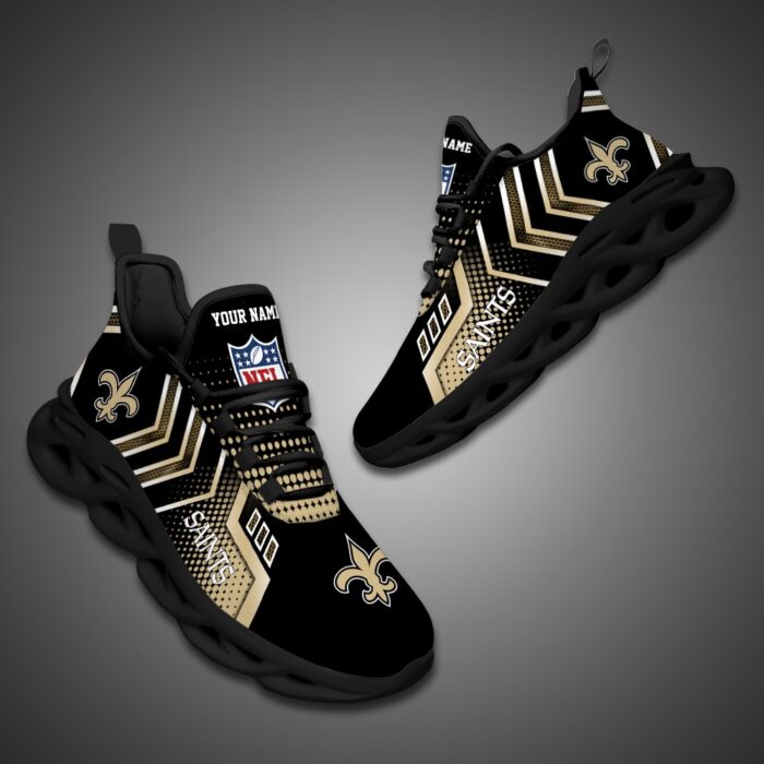 New Orleans Saints Personalized NFL Metal Style Design Max Soul Shoes