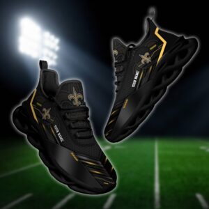 New Orleans Saints Personalized NFL Sport Black Max Soul Shoes