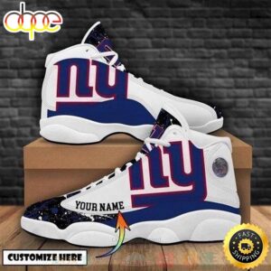 New York Giants Football Team NFL Custom Name Air Jordan 13 Shoes