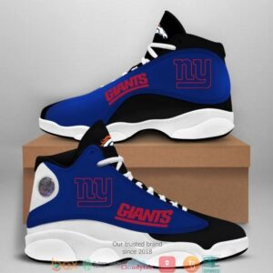 New York Giants Nfl Big Logo Football Team Air Jordan 13 Sneaker Shoes