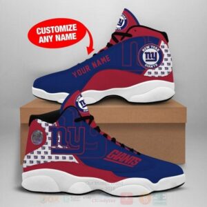 New York Giants Nfl Custom Name Air Jordan 13 Shoes