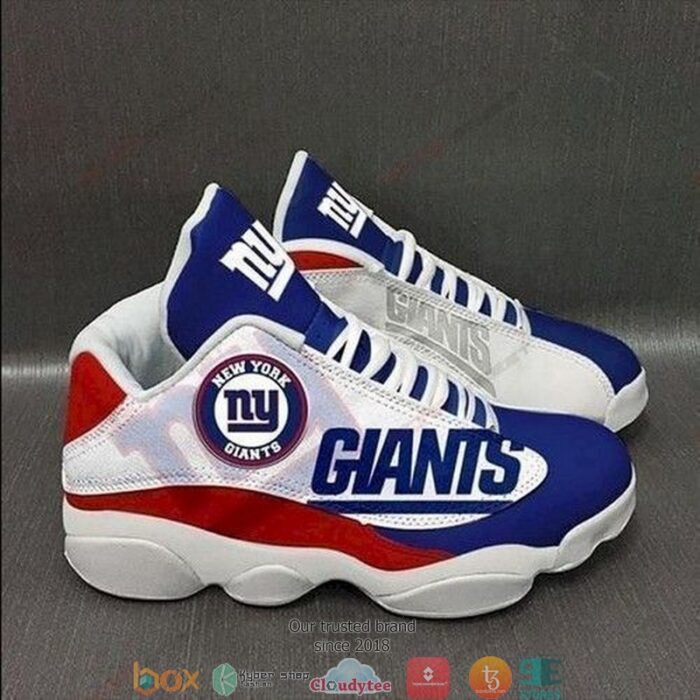 New York Giants Nfl Football Teams Big Logo Air Jordan 13 Sneaker Shoes