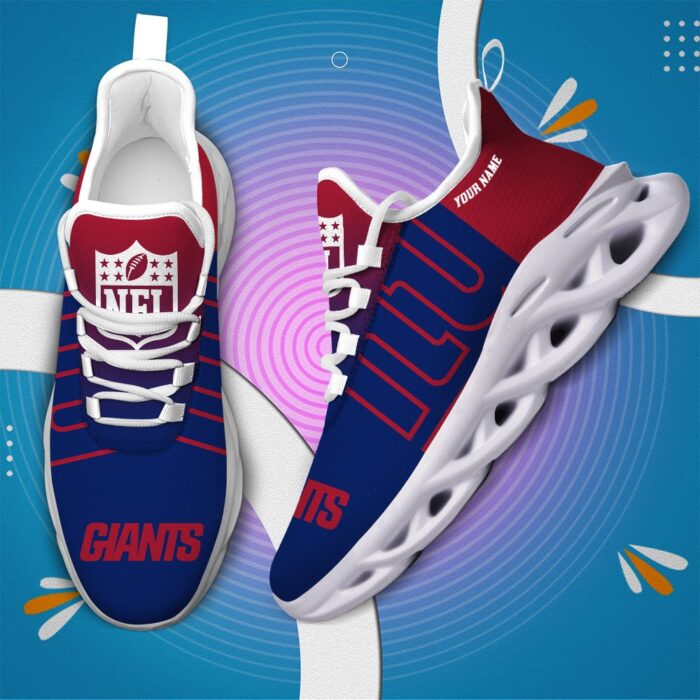 New York Giants Personalized Custom Name Max Soul Shoes