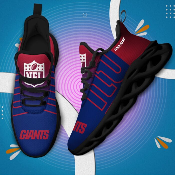 New York Giants Personalized Custom Name Max Soul Shoes