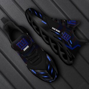 New York Giants Personalized NFL Sport Black Max Soul Shoes