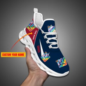 New York Giants Personalized Pride Month Luxury NFL Max Soul Shoes Ver 2