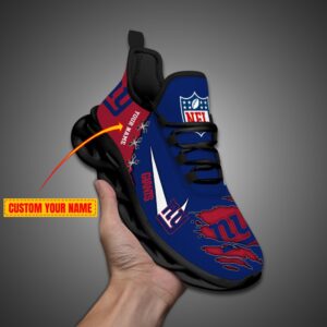 New York Giants Personalized Ripped Design NFL Max Soul Shoes