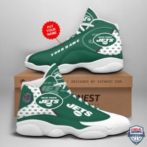 New York Jets Air Jordan 13 Custom Name Personalized Shoes