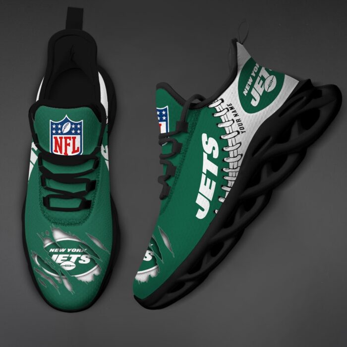 New York Jets Personalized NFL Max Soul Shoes