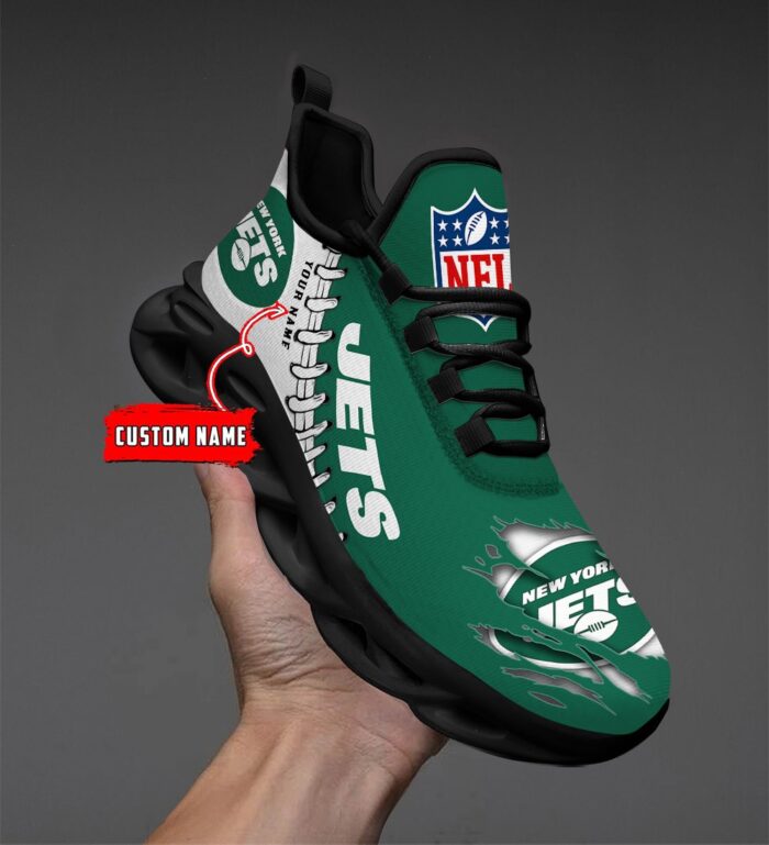 New York Jets Personalized NFL Max Soul Shoes