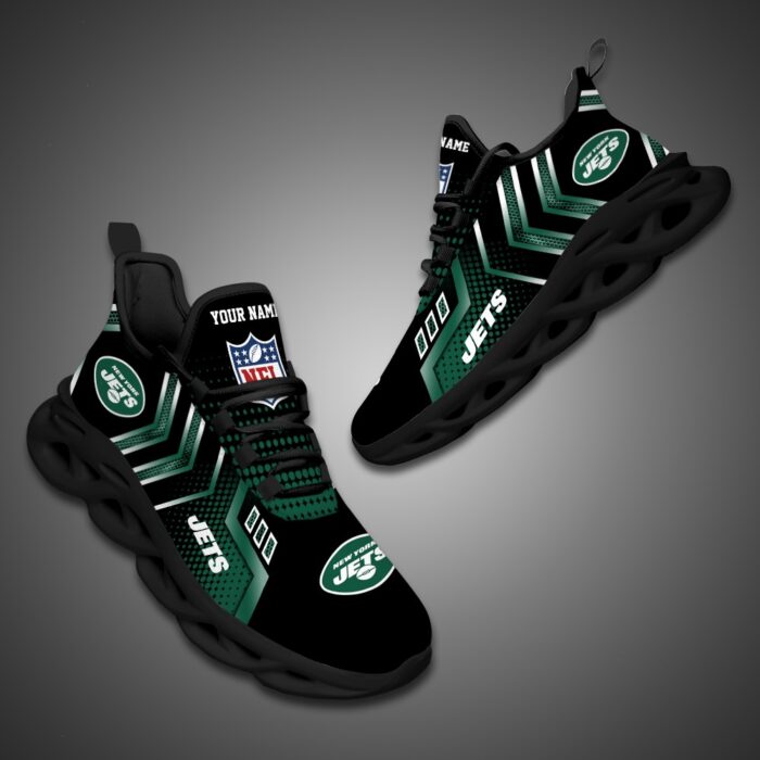 New York Jets Personalized NFL Metal Style Design Max Soul Shoes