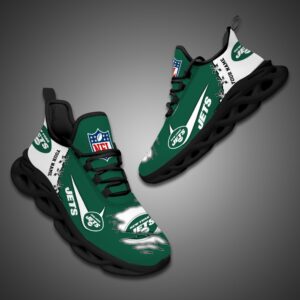 New York Jets Personalized Ripped Design NFL Max Soul Shoes