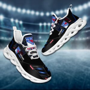 New York Rangers Personalized NHL Sport Black Max Soul Shoes