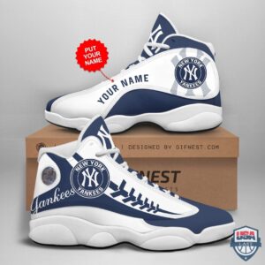 New York Yankee Air Jordan 13 Custom Name Personalized Shoes