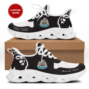 Newcastle United FC Custom Name Black White Max Soul Shoes