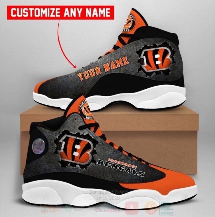 Nfl Cincinnati Bengals Custom Name Air Jordan 13 Shoes