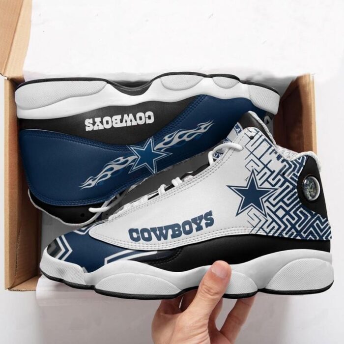 Nfl Dalas Cowboys Football Team Blue Air Jordan 13 Sneaker Shoes