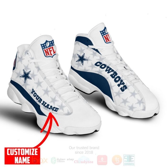 Nfl Dallas Cowboys Custom Name Air Jordan 13 Shoes