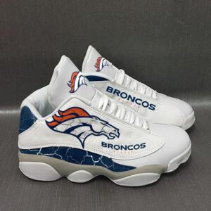 Nfl Denver Broncos White Air Jordan 13 Sneaker Shoes