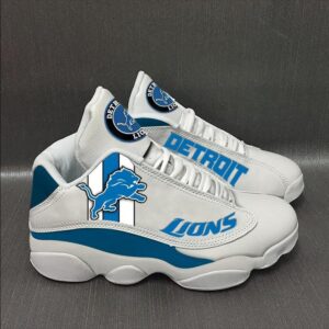 Nfl Detroit Lions White Air Jordan 13 Sneaker Shoes