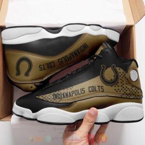 Nfl Indianapolis Colts Black Brown Air Jordan 13 Shoes