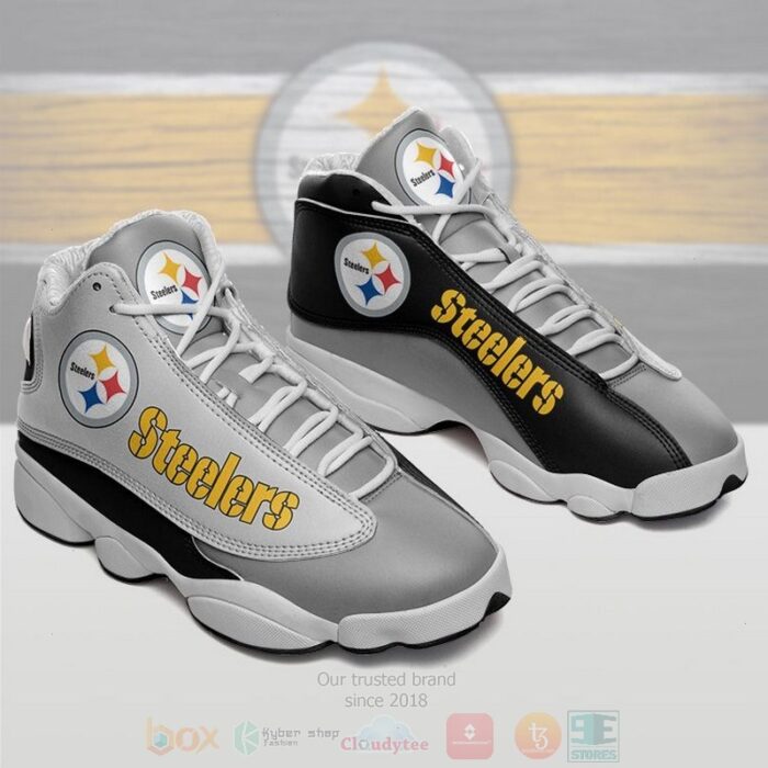 Nfl Pittsburgh Steelers Grey Air Jordan 13 Shoes