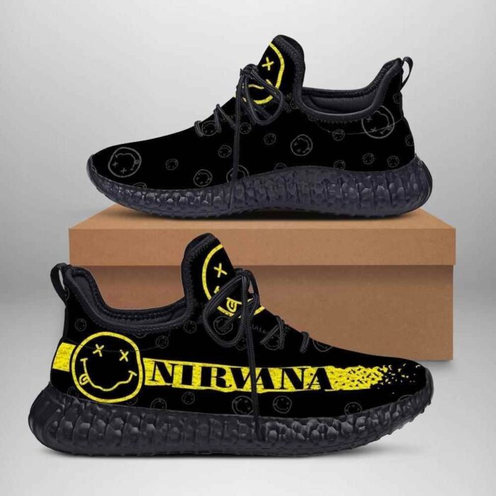 Nirvana Smiley Face Yeezy Boost Shoes Sport Sneakers Yeezy Shoes