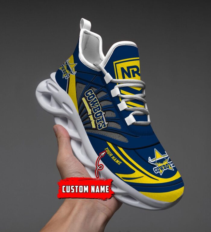 North Queensland Cowboys Custom Name NRL Max Soul Shoes