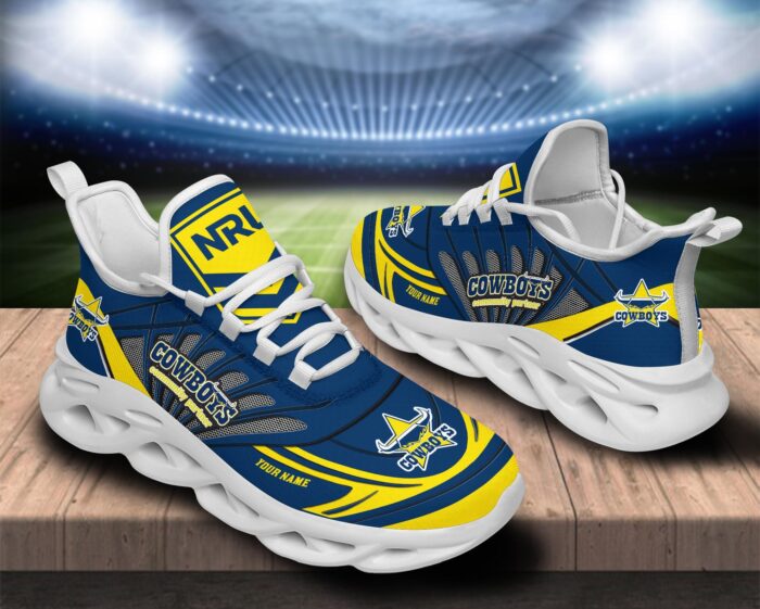 North Queensland Cowboys Custom Name NRL Max Soul Shoes