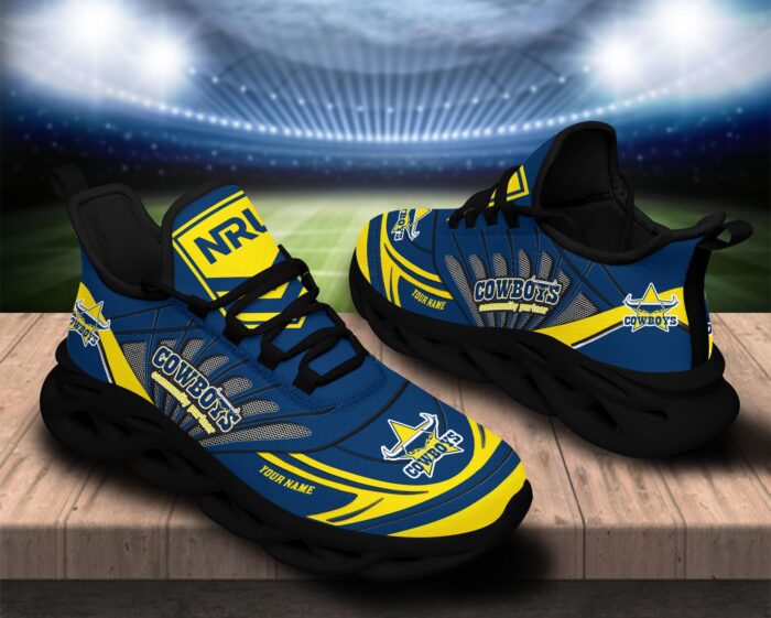 North Queensland Cowboys Custom Name NRL Max Soul Shoes