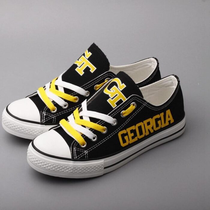 Novelty Design Georgia Tech Shoes Low Top Canvas Shoes