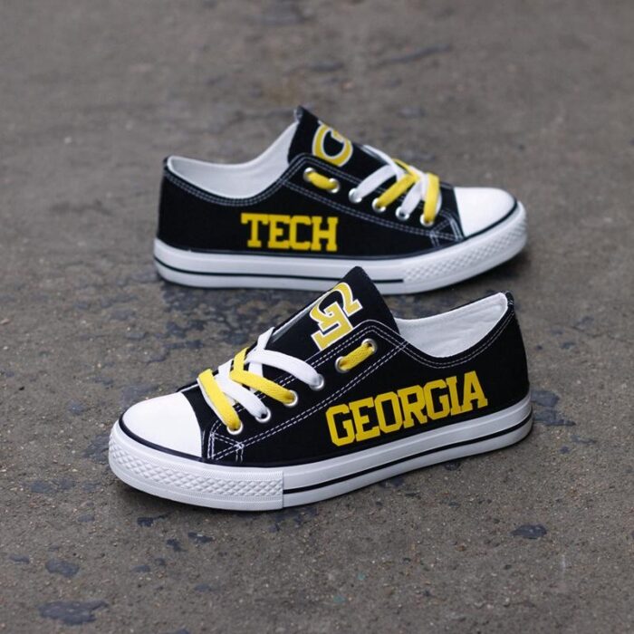 Novelty Design Georgia Tech Shoes Low Top Canvas Shoes