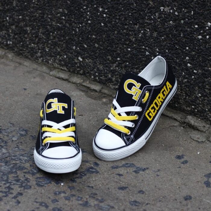 Novelty Design Georgia Tech Shoes Low Top Canvas Shoes