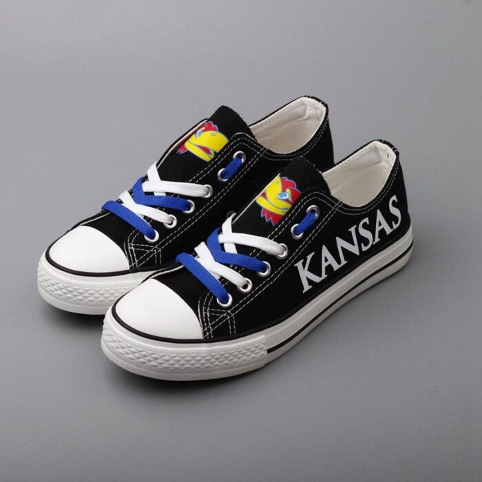 Novelty Design Kansas Jayhawks Shoes Low Top Canvas Shoes