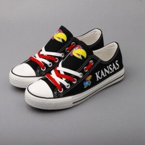 Novelty Design Kansas Jayhawks Shoes Low Top Canvas Shoes