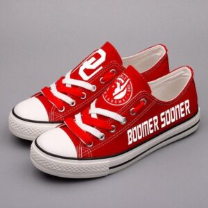 Novelty Design Oklahoma Sooner Shoes Low Top Canvas Shoes