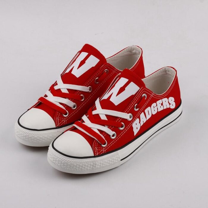 Novelty Design Wisconsin Badgers Shoes Low Top Canvas Shoes