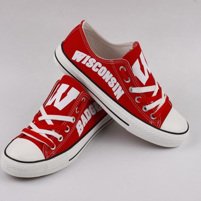 Novelty Design Wisconsin Badgers Shoes Low Top Canvas Shoes