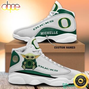 Oregon Ducks Fans Custom Name Air Jordan 13 Sneaker Shoes