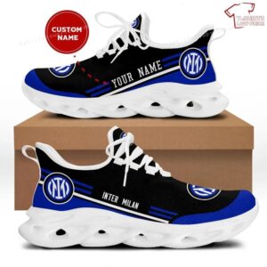 Personalize Inter Milan Blue Black Max Soul Sneakers Sport Shoes