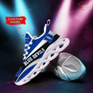 Personalize NCAA Duke Blue Devils Black White Max Soul Sneakers Sport Shoes