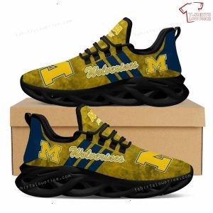 Personalize NCAA Michigan Wolverines Maize Blue Max Soul Sneakers Running Shoes